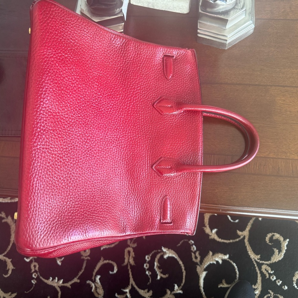 Hermes Haute a Courroies size 32cm - RED REPAINTED - Picture 16 of 17